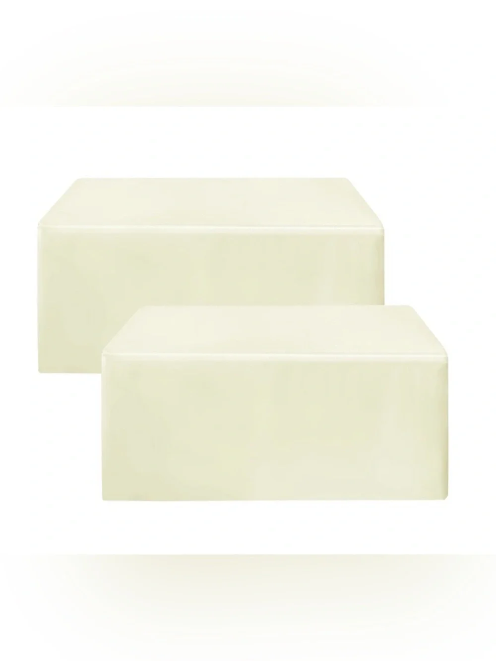 Buttercream Fitted Table Covers For 8Ft Folding Tables 100% Polyester (2-Pack)